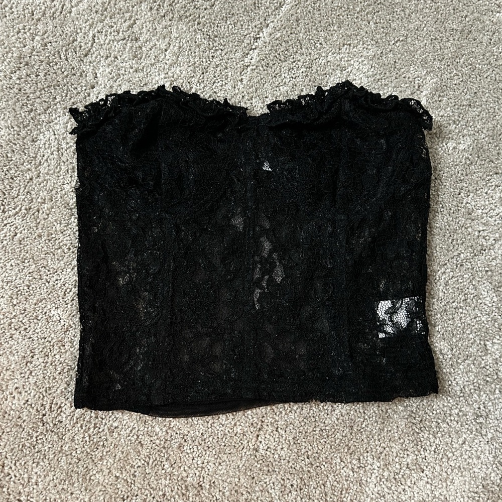 Black Lace StraplessTop